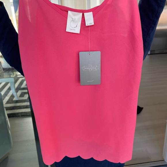 NWT Anthropologie scalloped tank pink - Picture 3 of 3